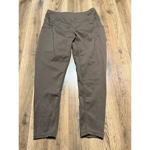 Layer8 Pants Womens Size XL Brown Leggings Athletic Pockets Quick-Dry High Rise